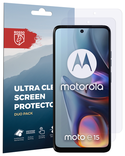 Rosso Motorola Moto E15 Screen Protector Case Friendly Folie Duo Pack afbeelding 7