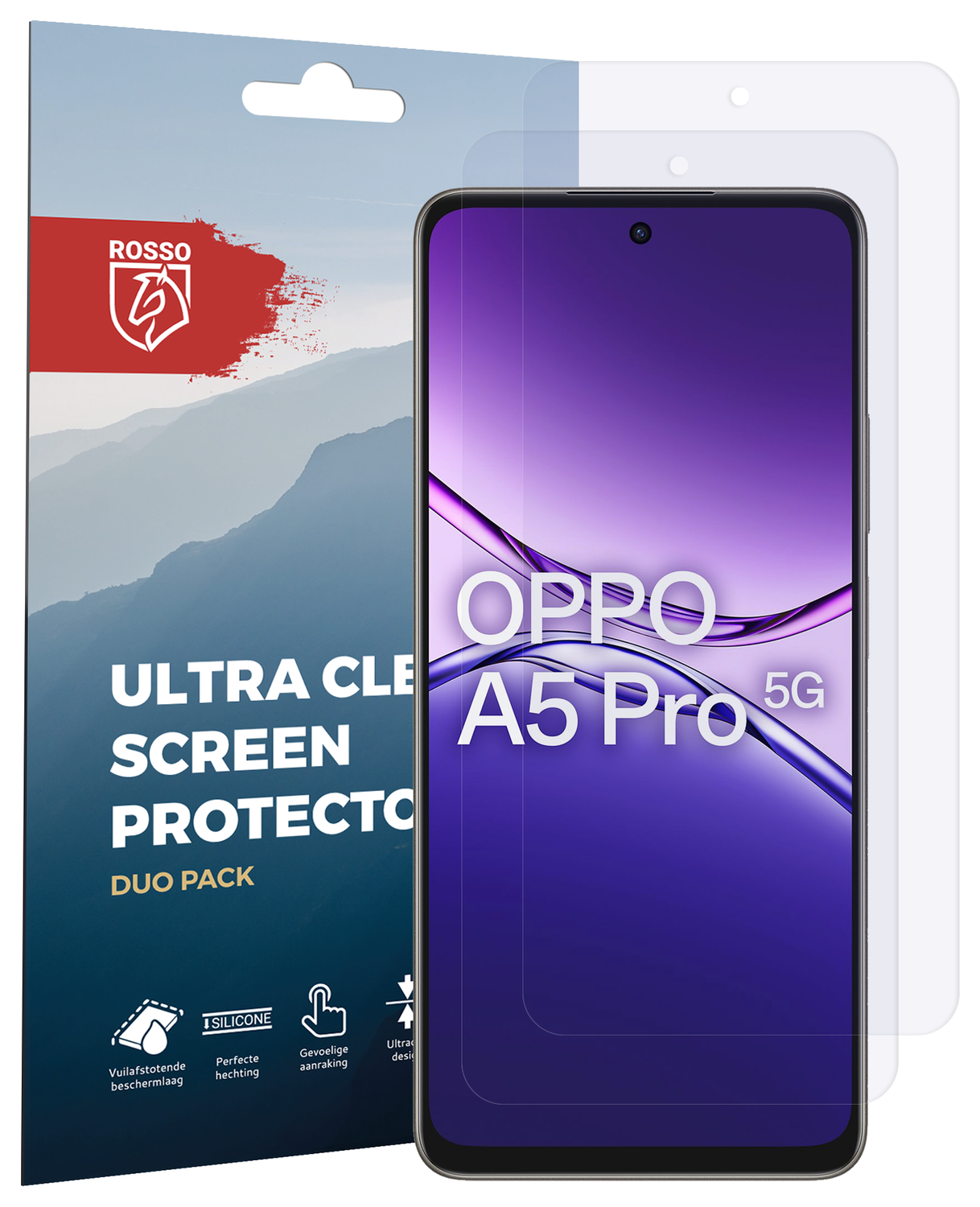 Rosso Oppo A5 Pro Screen Protector Case Friendly Folie Duo Pack afbeelding 8