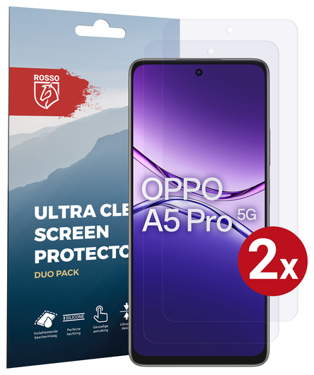 Rosso Oppo A5 Pro Screen Protector Case Friendly Folie Duo Pack afbeelding 1