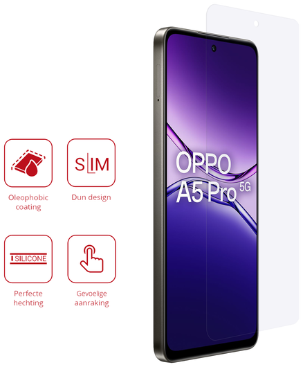 Rosso Oppo A5 Pro Screen Protector Case Friendly Folie Duo Pack afbeelding 2