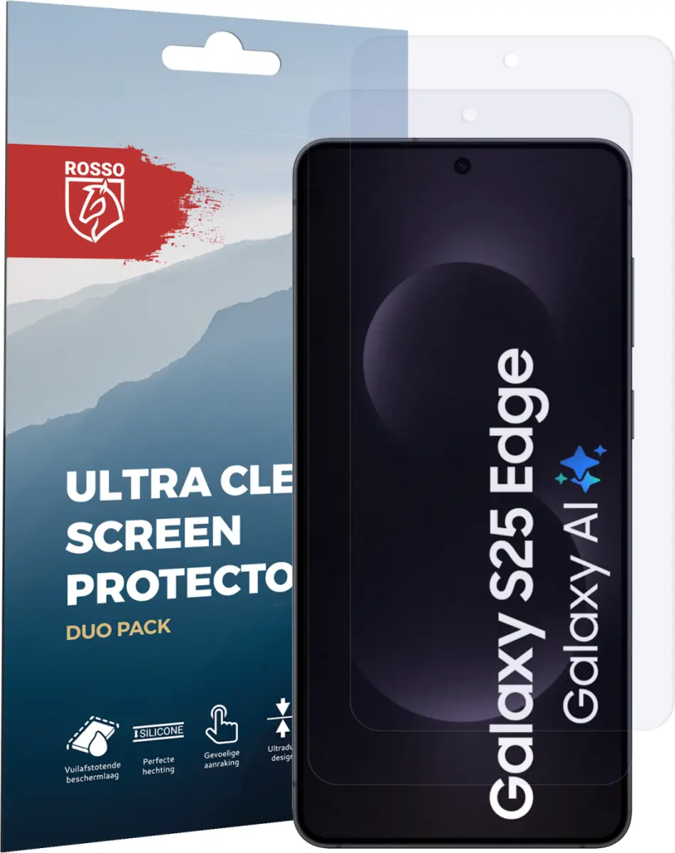 Rosso Samsung Galaxy S25 Edge Screen Protector Case Friendly Folie Duo Pack afbeelding 6