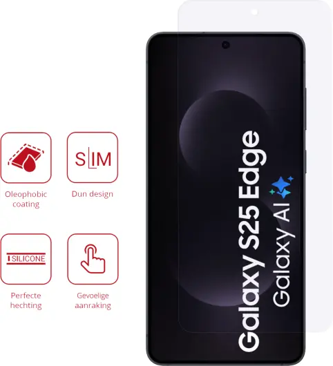 Rosso Samsung Galaxy S25 Edge Screen Protector Case Friendly Folie Duo Pack afbeelding 2