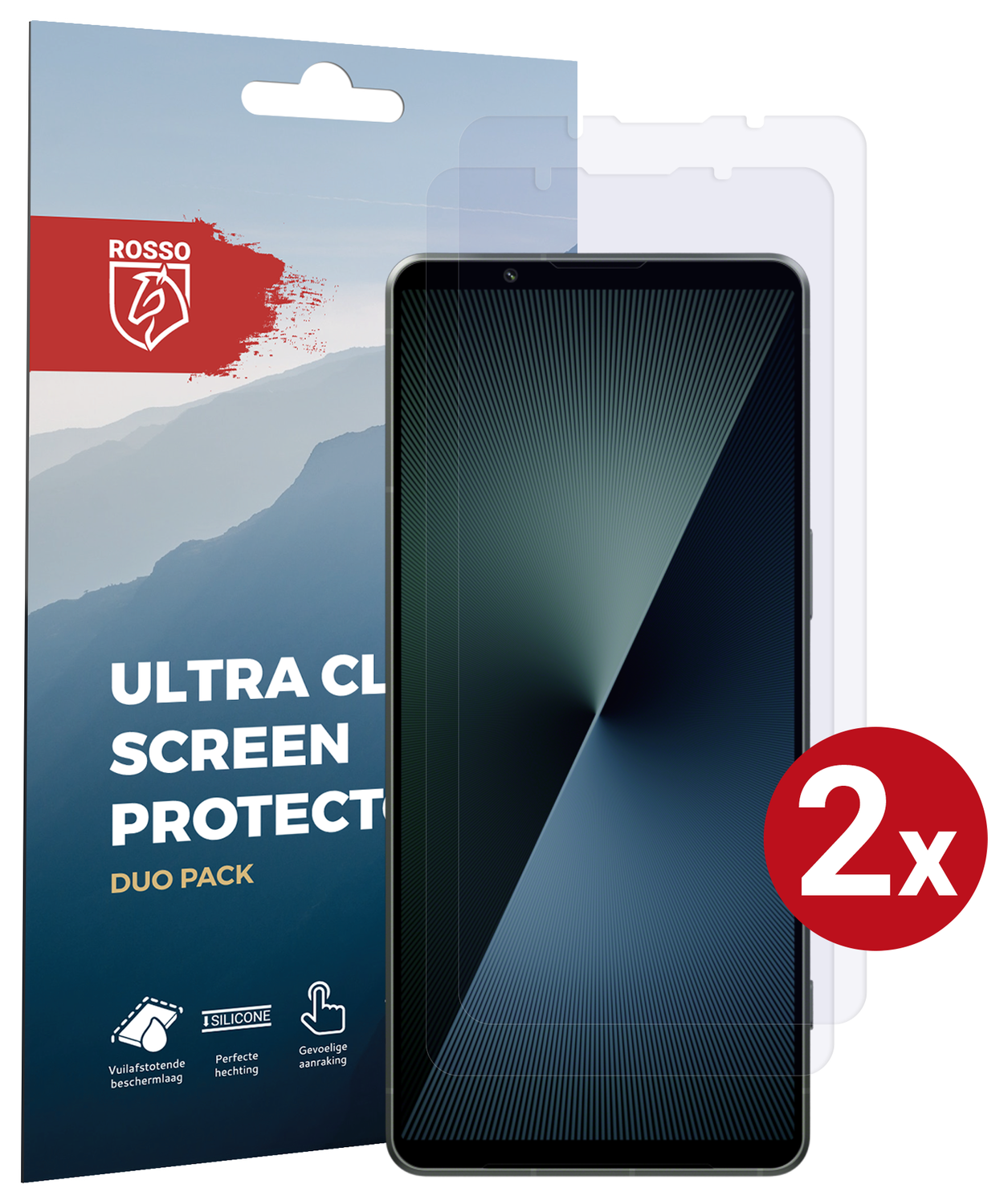 Rosso Sony Xperia 1 VII Screen Protector Case Friendly Folie Duo Pack afbeelding 1
