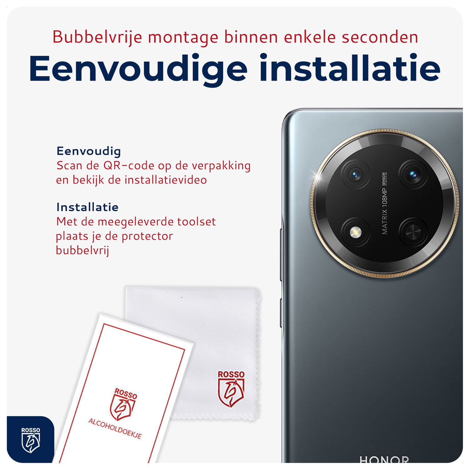 Rosso Honor Magic 7 Lite Camera Lens Protector Transparant afbeelding 4