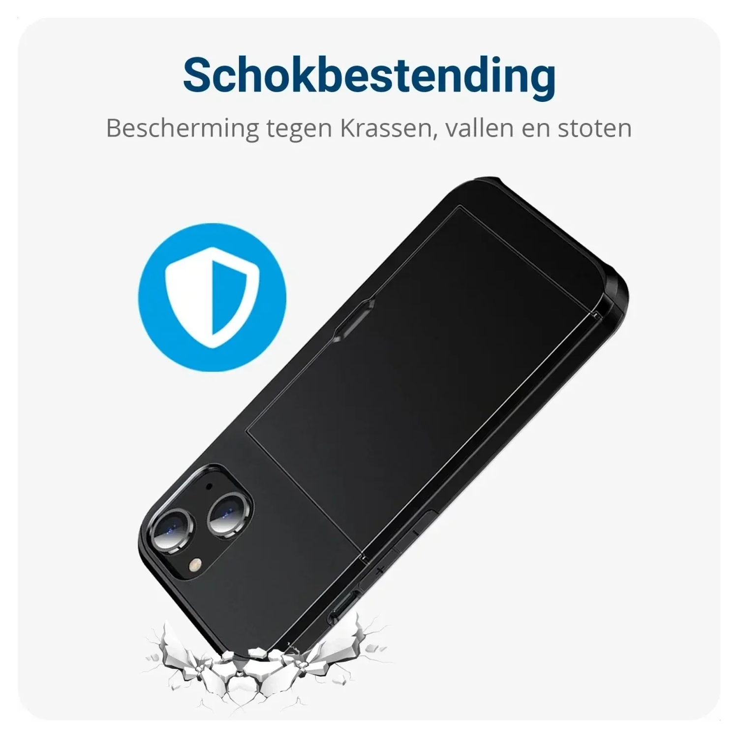 Samsung Galaxy A16 Hoesje met Slider Kaarthouder Back Cover Zwart afbeelding 4