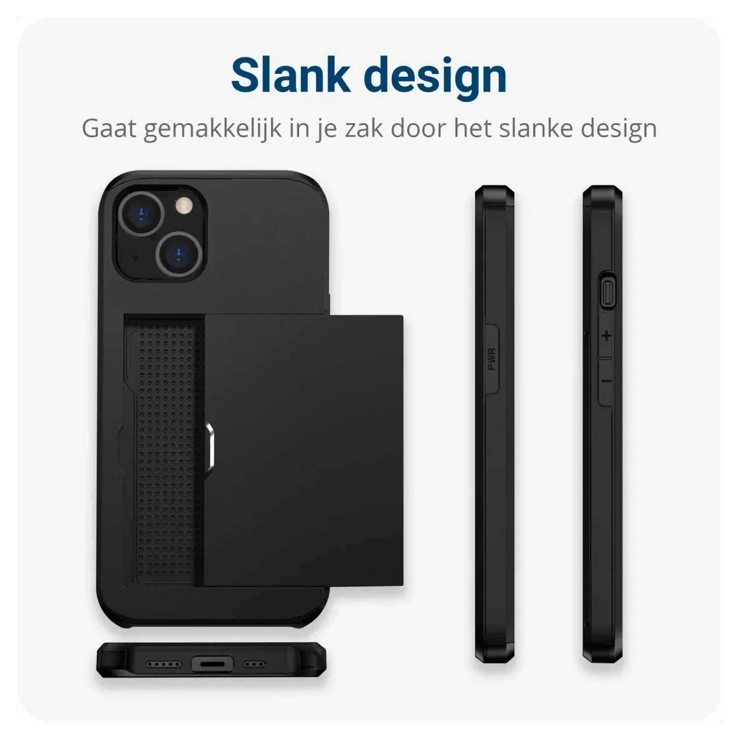 Samsung Galaxy A16 Hoesje met Slider Kaarthouder Back Cover Zwart afbeelding 5