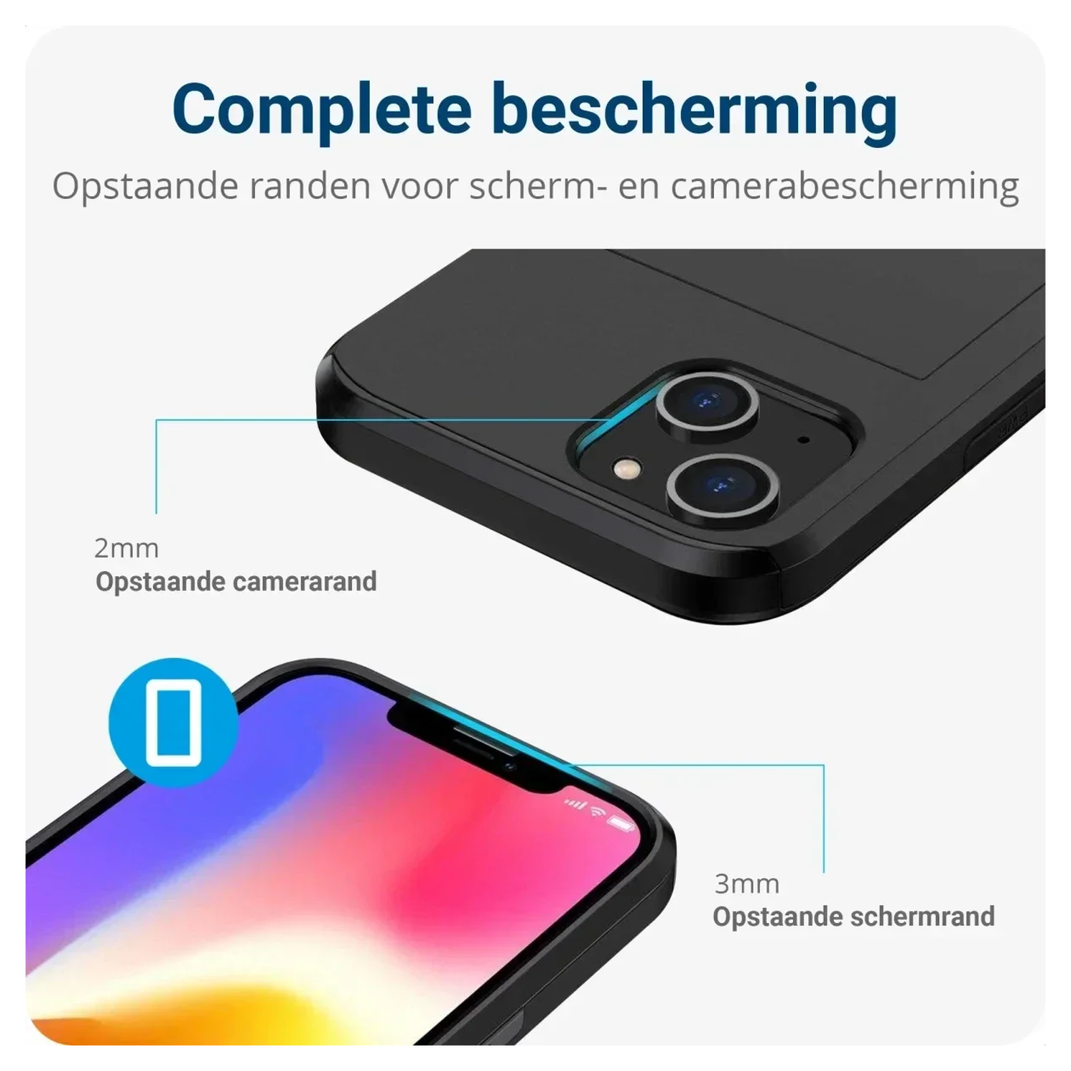 Samsung Galaxy A16 Hoesje met Slider Kaarthouder Back Cover Zwart afbeelding 8
