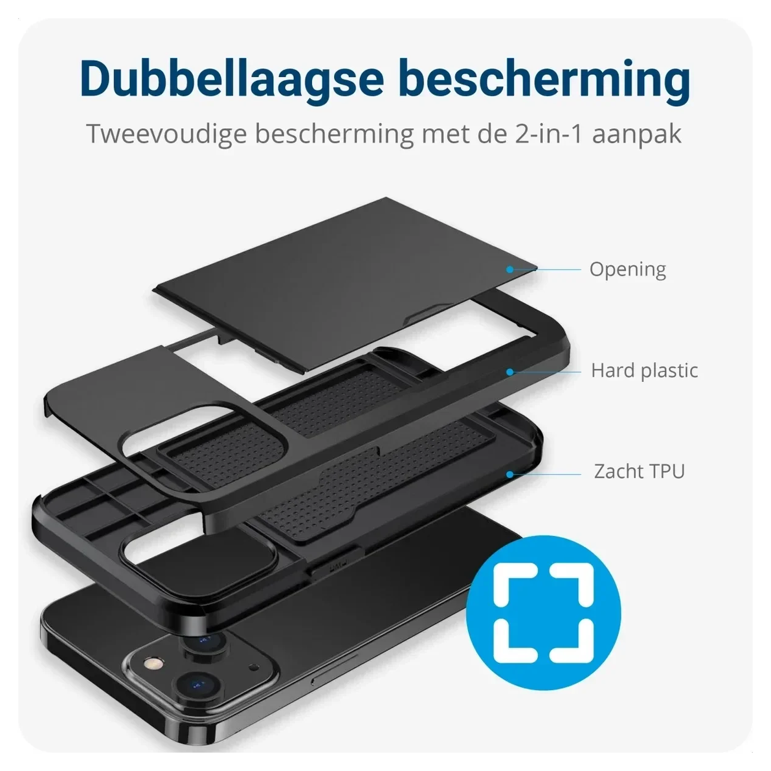 Samsung Galaxy A16 Hoesje met Slider Kaarthouder Back Cover Zwart afbeelding 10