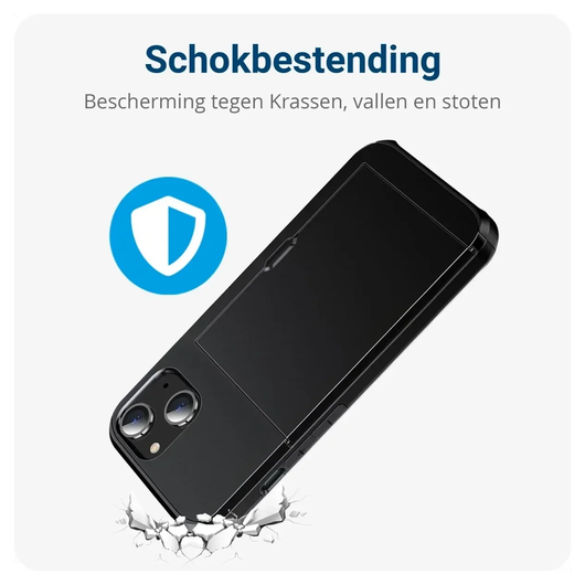 Samsung Galaxy A16 Hoesje met Slider Kaarthouder Back Cover Zwart afbeelding 4