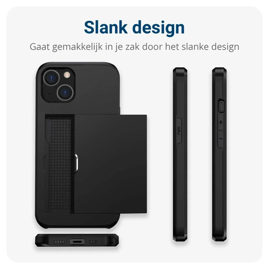 Samsung Galaxy A16 Hoesje met Slider Kaarthouder Back Cover Zwart afbeelding 5