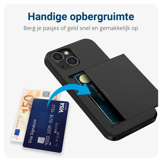 Samsung Galaxy A16 Hoesje met Slider Kaarthouder Back Cover Zwart afbeelding 6