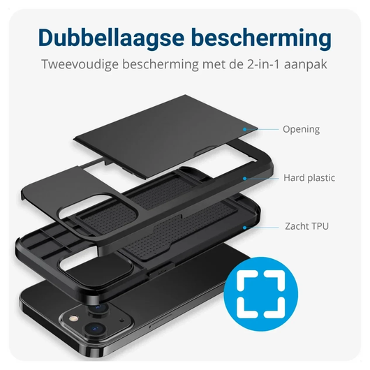 Samsung Galaxy A16 Hoesje met Slider Kaarthouder Back Cover Zwart afbeelding 10