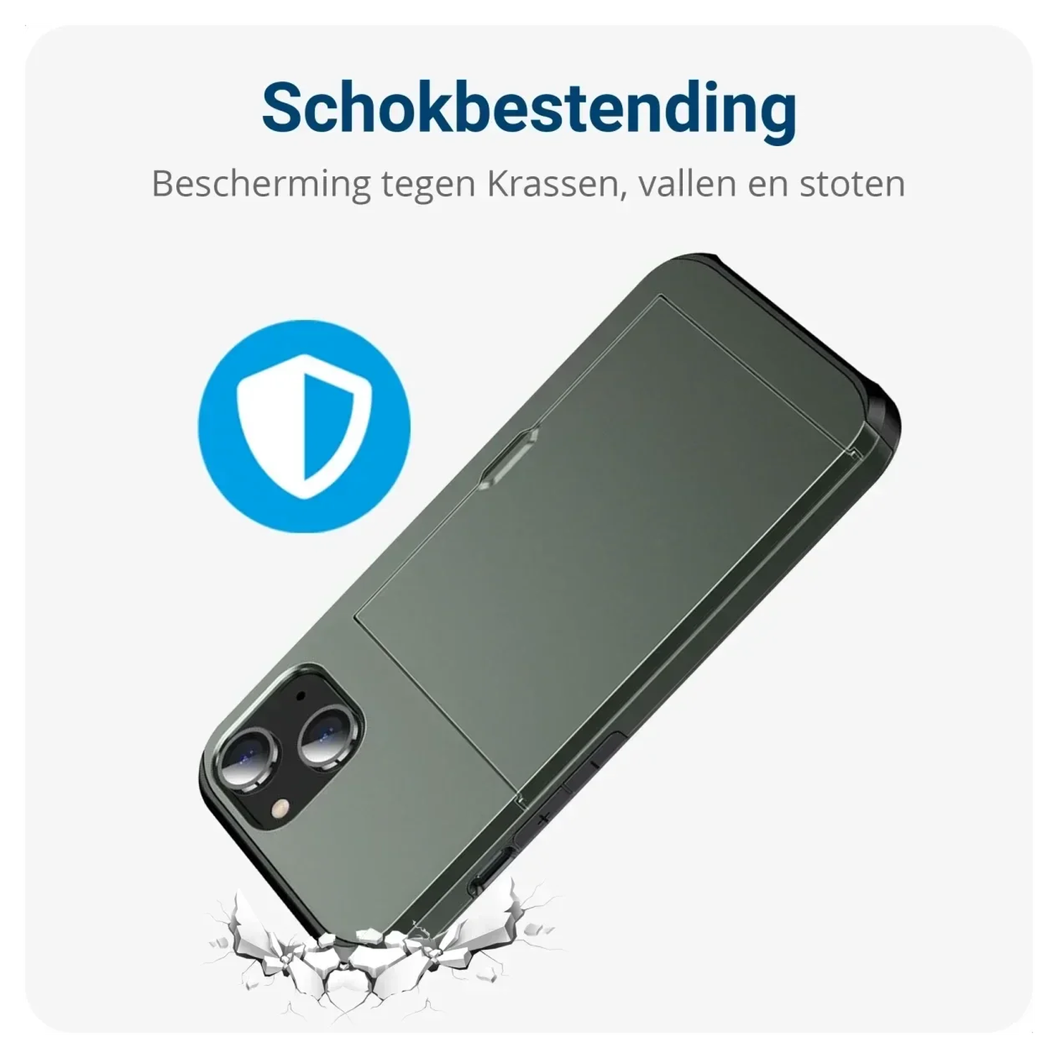 Samsung Galaxy A16 Hoesje met Slider Kaarthouder Back Cover Groen afbeelding 4