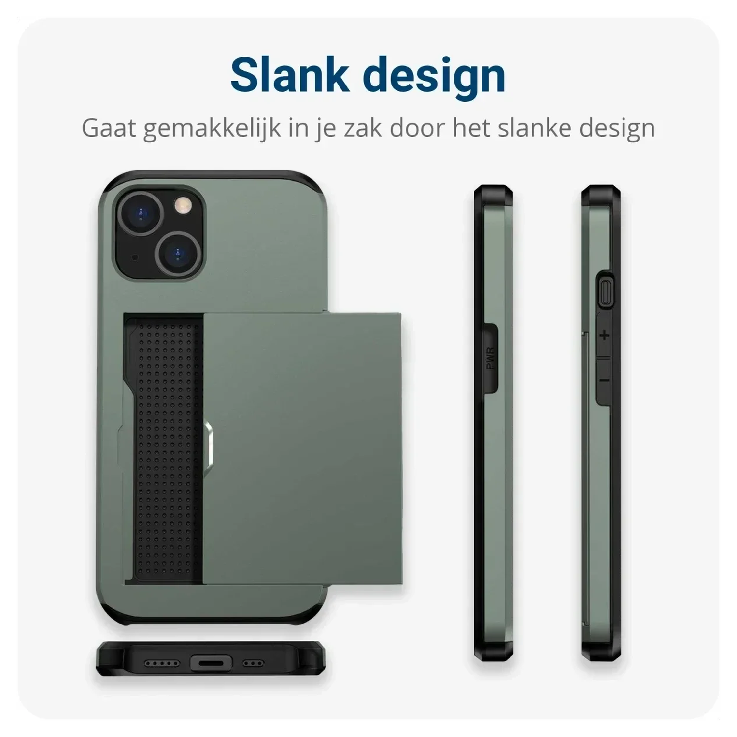 Samsung Galaxy A16 Hoesje met Slider Kaarthouder Back Cover Groen afbeelding 5