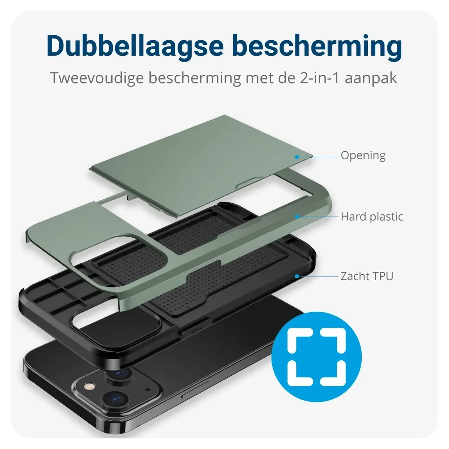 Samsung Galaxy A16 Hoesje met Slider Kaarthouder Back Cover Groen afbeelding 8