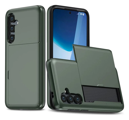 Samsung Galaxy A16 Hoesje met Slider Kaarthouder Back Cover Groen afbeelding 1