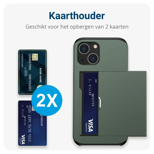 Samsung Galaxy A16 Hoesje met Slider Kaarthouder Back Cover Groen afbeelding 2