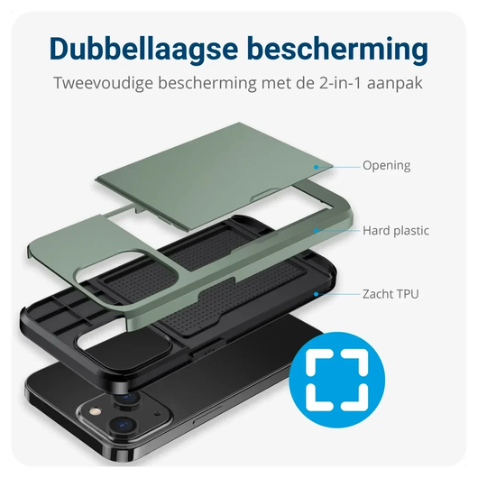 Samsung Galaxy A16 Hoesje met Slider Kaarthouder Back Cover Groen afbeelding 8