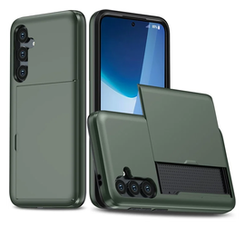 Samsung Galaxy A16 Hoesje met Slider Kaarthouder Back Cover Groen
