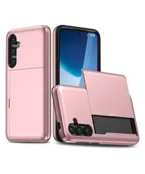 Samsung Galaxy A16 Hoesje met Slider Kaarthouder Back Cover Roze afbeelding