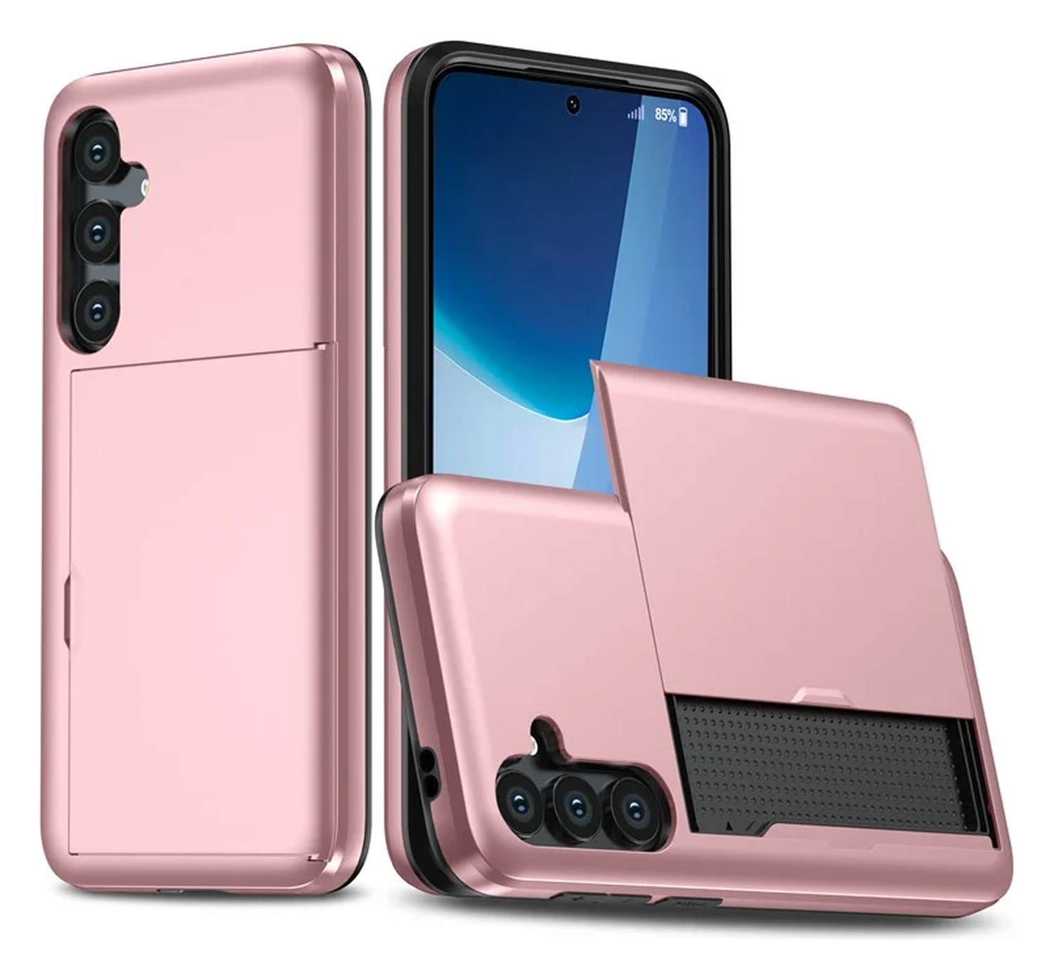 Samsung Galaxy A16 Hoesje met Slider Kaarthouder Back Cover Roze afbeelding 1