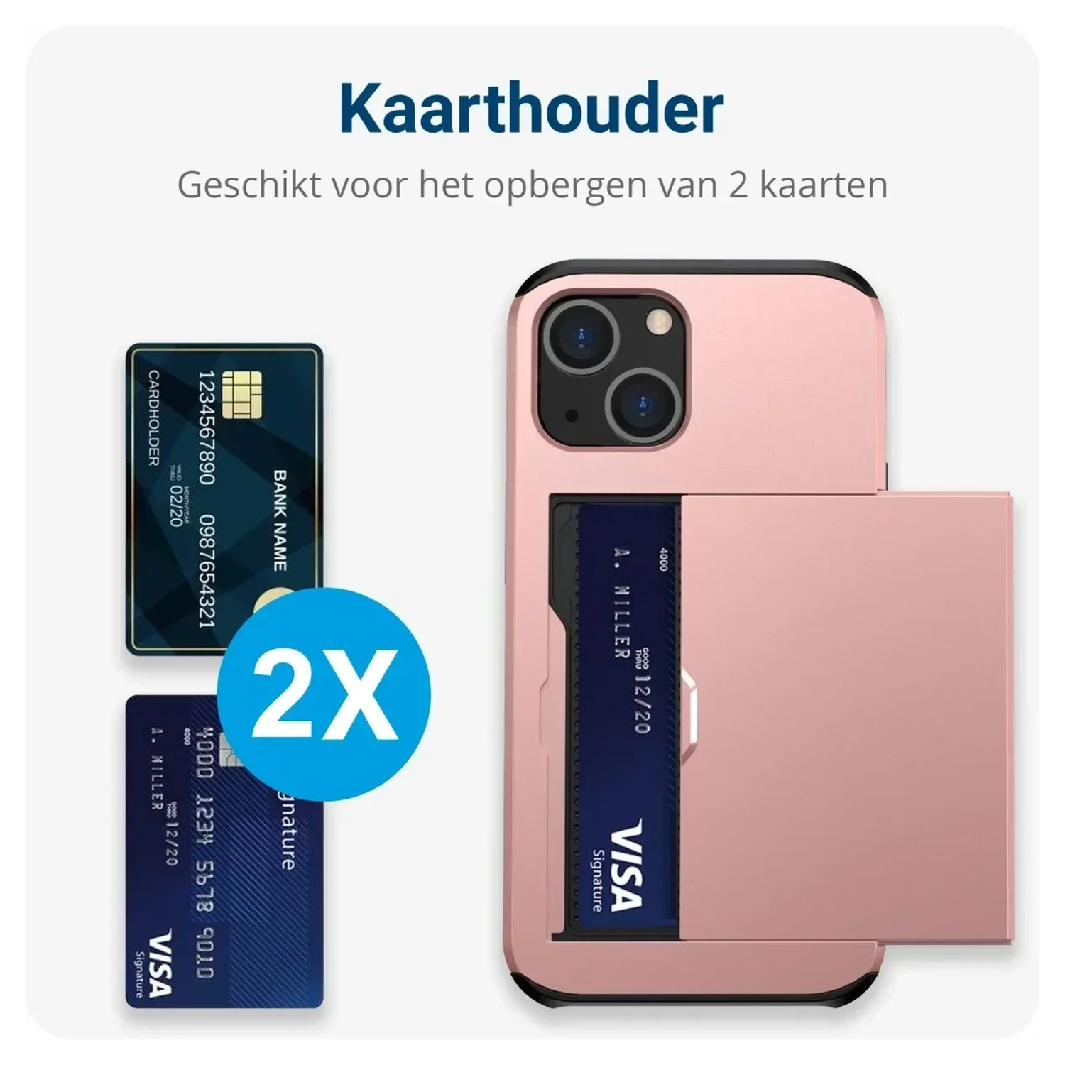 Samsung Galaxy A16 Hoesje met Slider Kaarthouder Back Cover Roze afbeelding 2