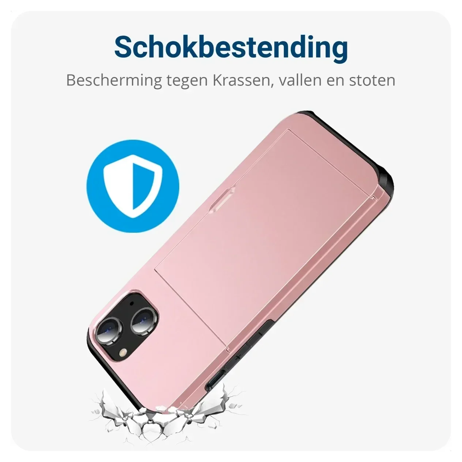 Samsung Galaxy A16 Hoesje met Slider Kaarthouder Back Cover Roze afbeelding 4