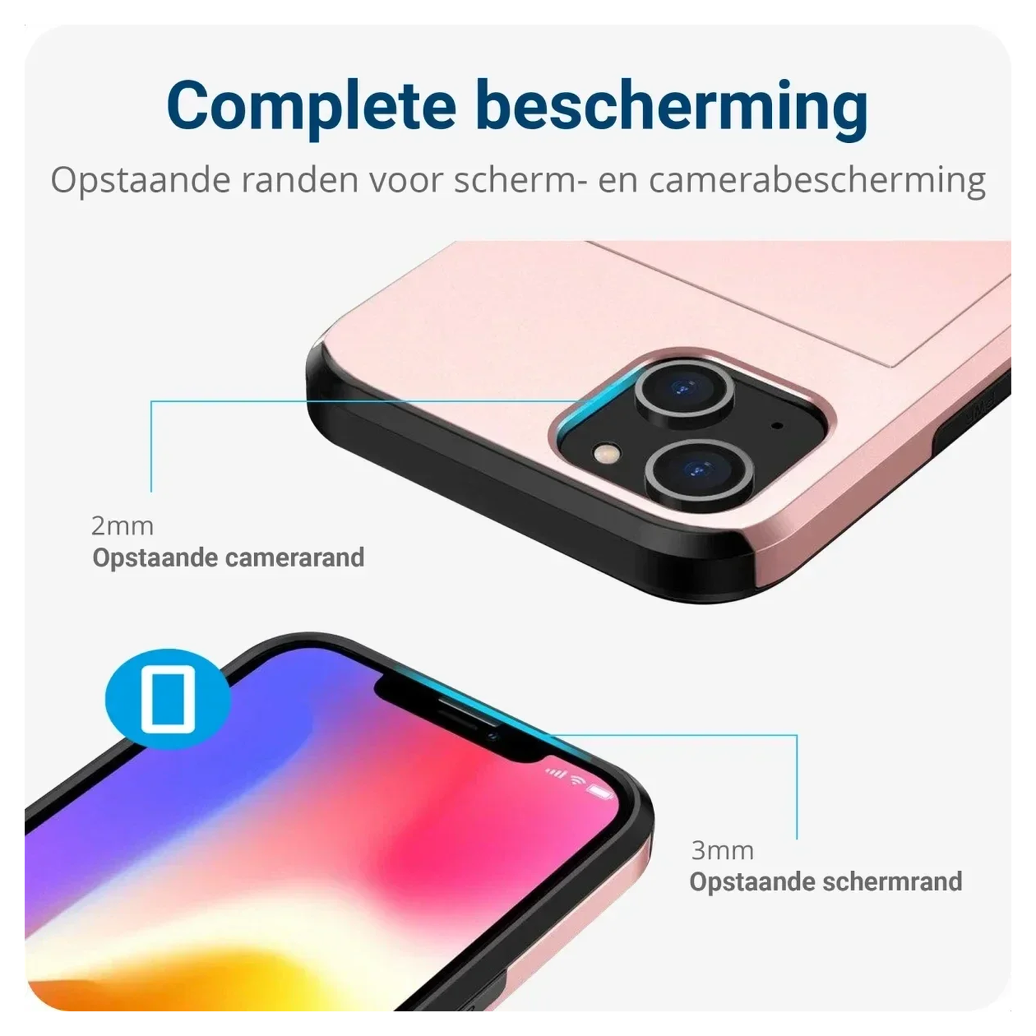 Samsung Galaxy A16 Hoesje met Slider Kaarthouder Back Cover Roze afbeelding 9