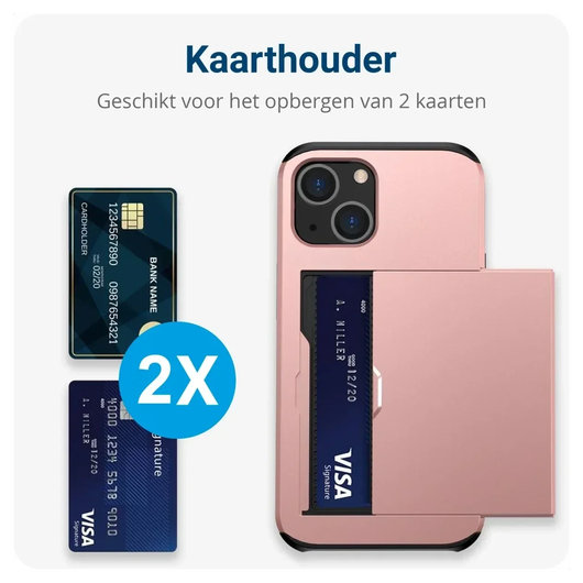Samsung Galaxy A16 Hoesje met Slider Kaarthouder Back Cover Roze afbeelding 2