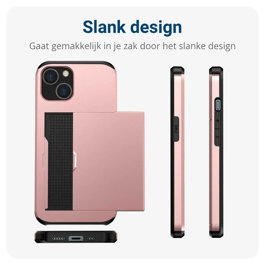 Samsung Galaxy A16 Hoesje met Slider Kaarthouder Back Cover Roze afbeelding 5