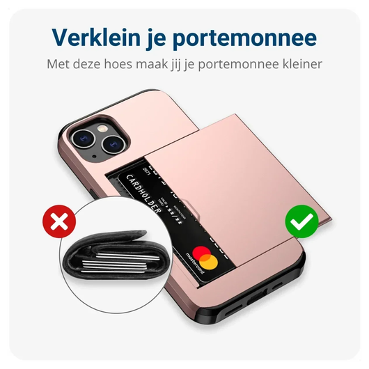 Samsung Galaxy A16 Hoesje met Slider Kaarthouder Back Cover Roze afbeelding 6
