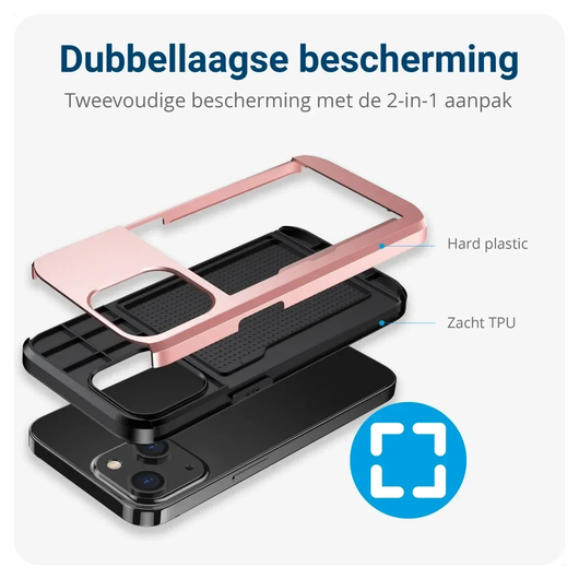 Samsung Galaxy A16 Hoesje met Slider Kaarthouder Back Cover Roze afbeelding 10