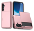 Samsung Galaxy A16 Hoesje met Slider Kaarthouder Back Cover Roze