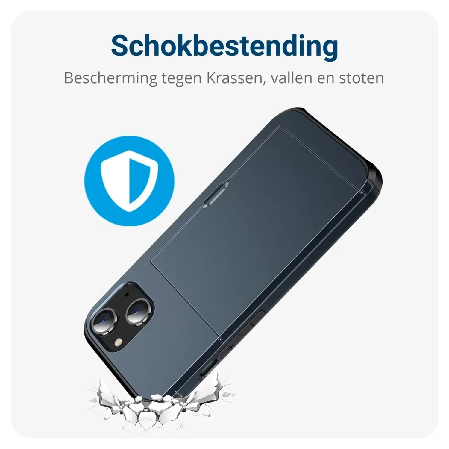 Samsung Galaxy A16 Hoesje met Slider Kaarthouder Back Cover Blauw afbeelding 4