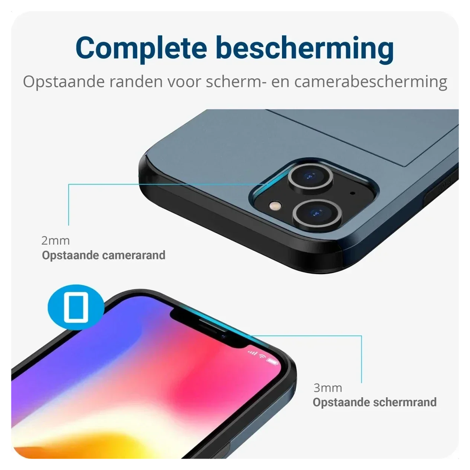 Samsung Galaxy A16 Hoesje met Slider Kaarthouder Back Cover Blauw afbeelding 6