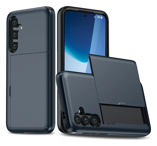 Samsung Galaxy A16 Hoesje met Slider Kaarthouder Back Cover Blauw afbeelding 1