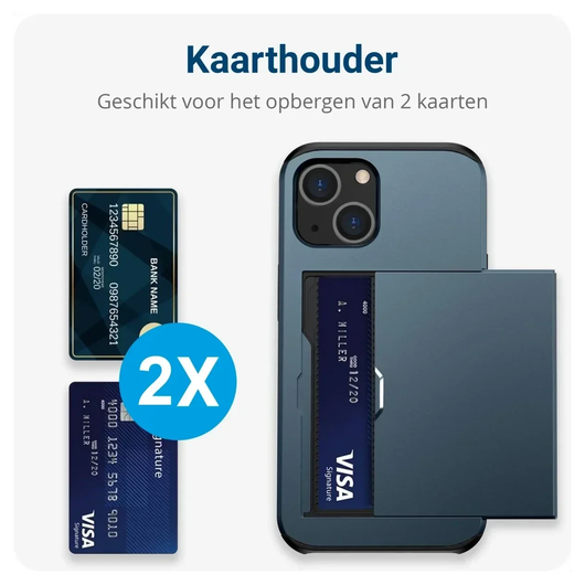 Samsung Galaxy A16 Hoesje met Slider Kaarthouder Back Cover Blauw afbeelding 2