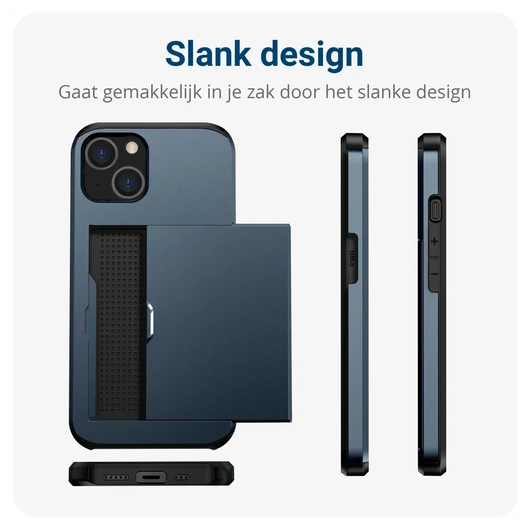 Samsung Galaxy A16 Hoesje met Slider Kaarthouder Back Cover Blauw afbeelding 7