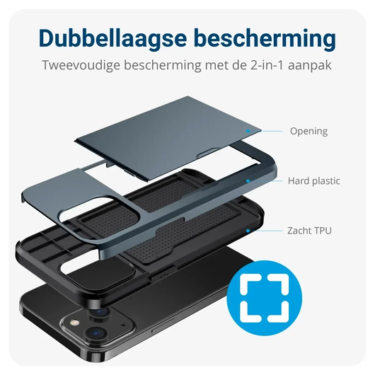 Samsung Galaxy A16 Hoesje met Slider Kaarthouder Back Cover Blauw afbeelding 8