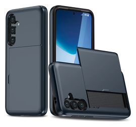 Samsung Galaxy A16 Hoesje met Slider Kaarthouder Back Cover Blauw
