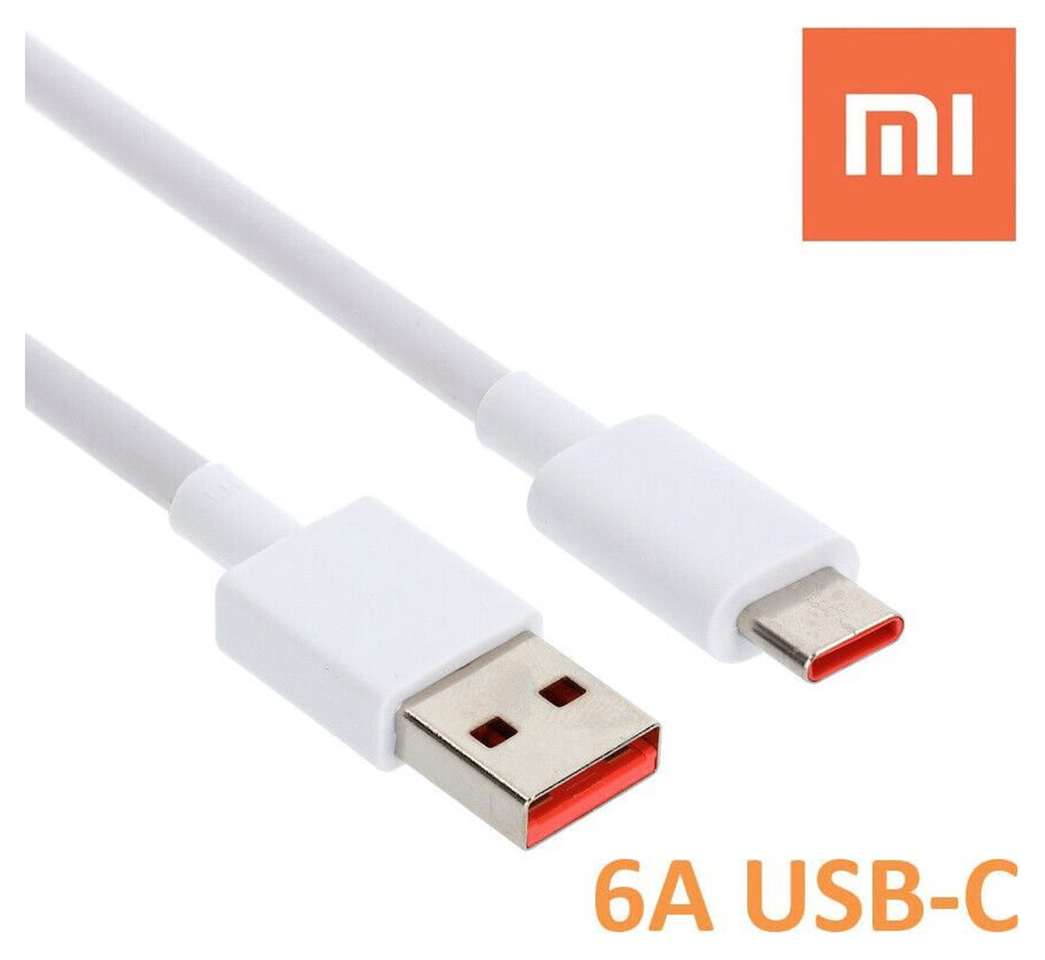Originele Xiaomi USB-A naar USB-C Kabel 6A 1M Wit afbeelding 2