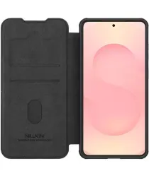 Nillkin Qin Pro Samsung Galaxy S25 Edge Hoesje Book Case met Camera Slider Zwart afbeelding