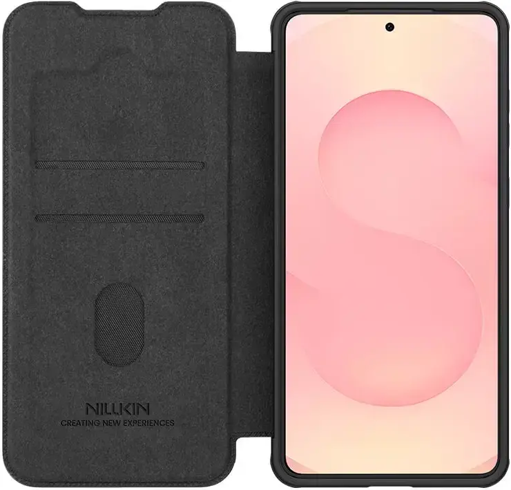 Nillkin Qin Pro Samsung Galaxy S25 Edge Hoesje Book Case met Camera Slider Zwart afbeelding 1