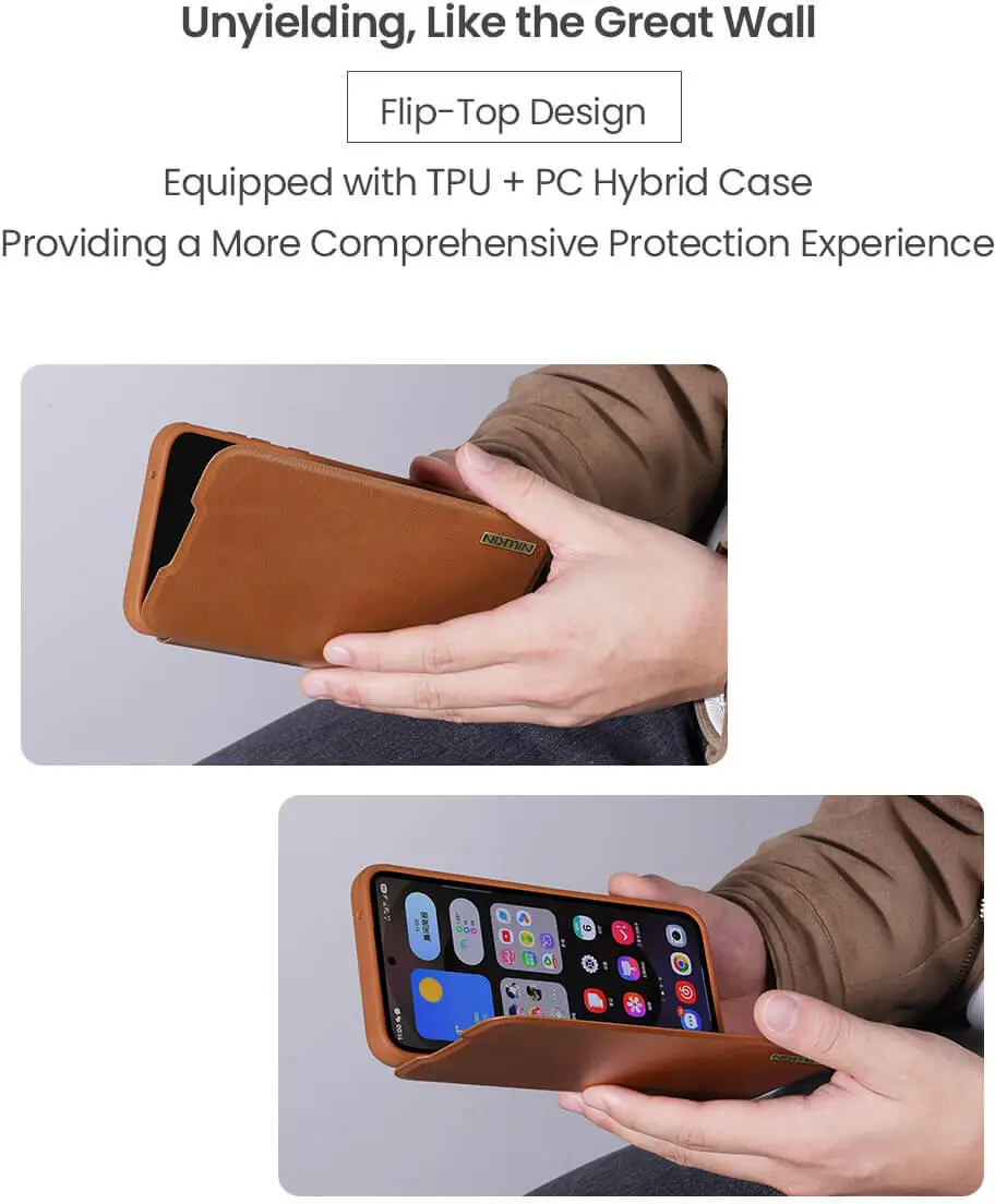 Nillkin Qin Pro Samsung Galaxy S25 Edge Hoesje Book Case met Camera Slider Bruin afbeelding 4