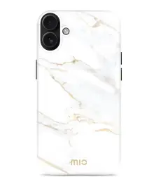 MIO MagSafe Apple iPhone 16 Hoesje Hard Shell Back Cover White Marble afbeelding