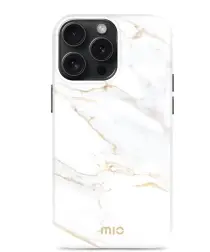 MIO MagSafe Apple iPhone 15 Pro Hoesje Hard Shell Back Cover White Marble afbeelding