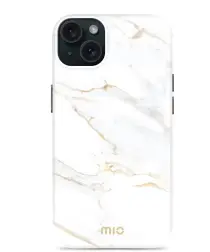 MIO MagSafe Apple iPhone 15 / 14 / 13 Hoesje Back Cover White Marble afbeelding