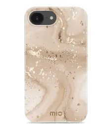MIO MagSafe iPhone 16e Hoesje Hard Shell Back Cover Gold Marble afbeelding
