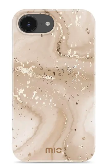 MIO MagSafe iPhone 16e Hoesje Hard Shell Back Cover Gold Marble afbeelding 1