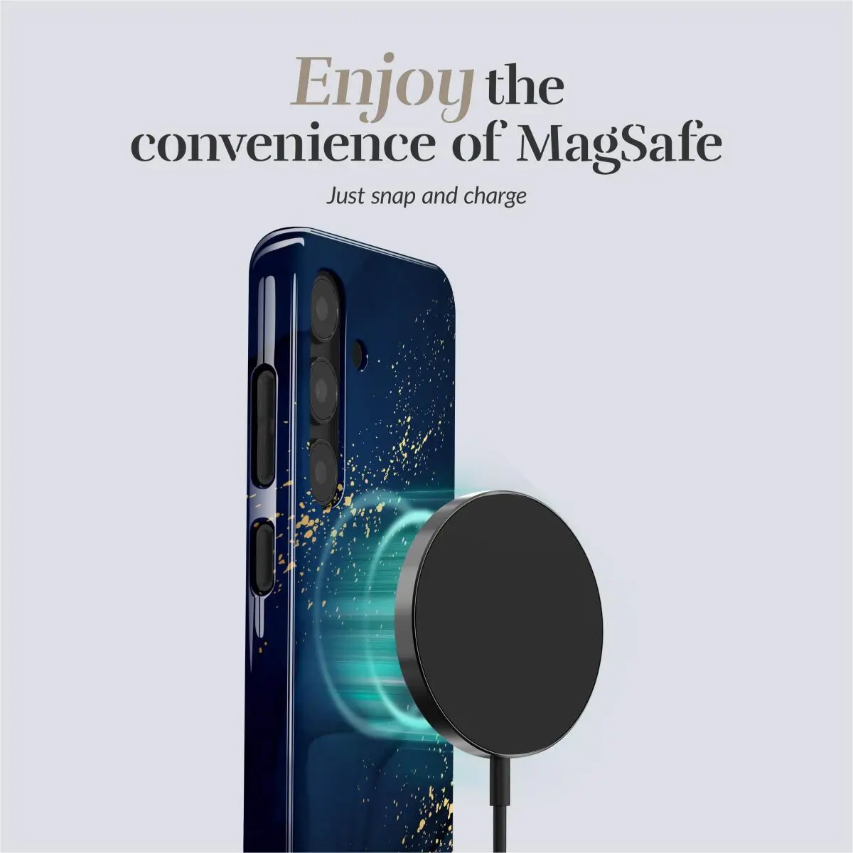 MIO MagSafe Samsung Galaxy A55 Hoesje Hard Shell Back Cover Midnight Sparkle afbeelding 6